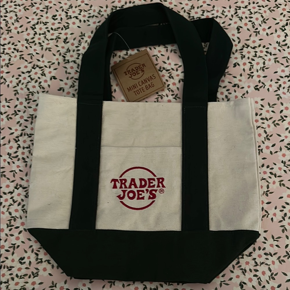 Trader Joe's Green Mini Canvas Tote Bag